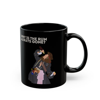 Captain Jack Sparrow 'Why Is the Rum Always Gone' Black Mug