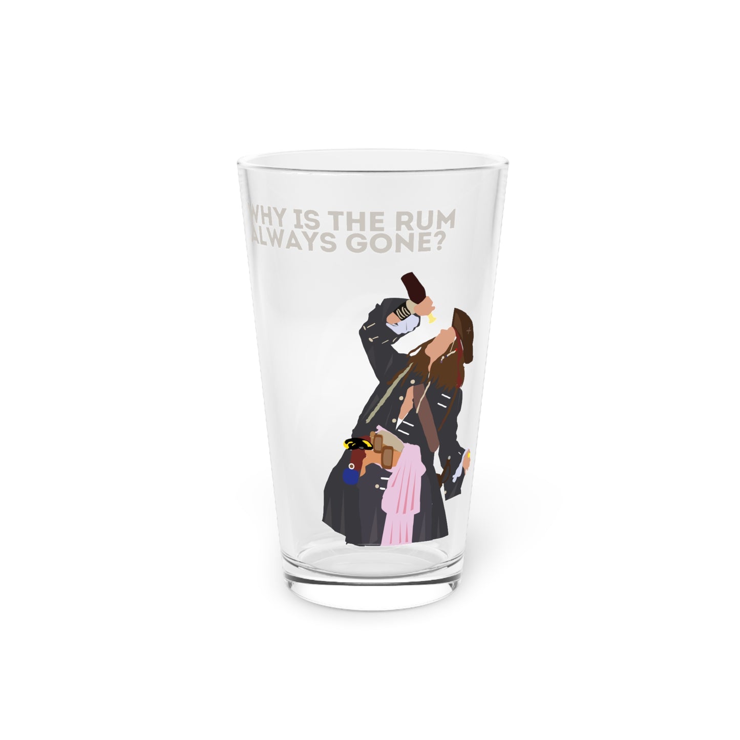 Captain Jack Sparrow 'Why Is the Rum Always Gone' Pint Glass