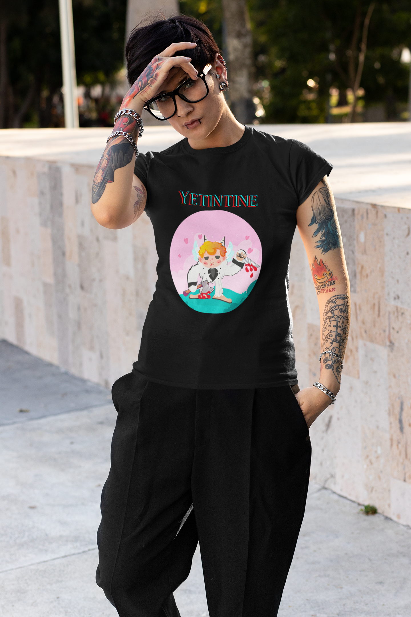 Funny YETINTINE Unisex Jersey Tee for Valentine's Day