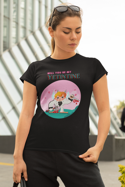 Funny YETINTINE Unisex Jersey Tee for Valentine's Day